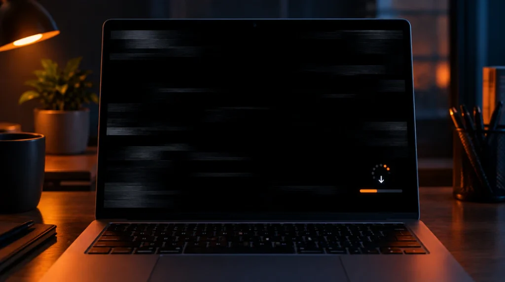 Laptop screen flickering black during a Windows update installation